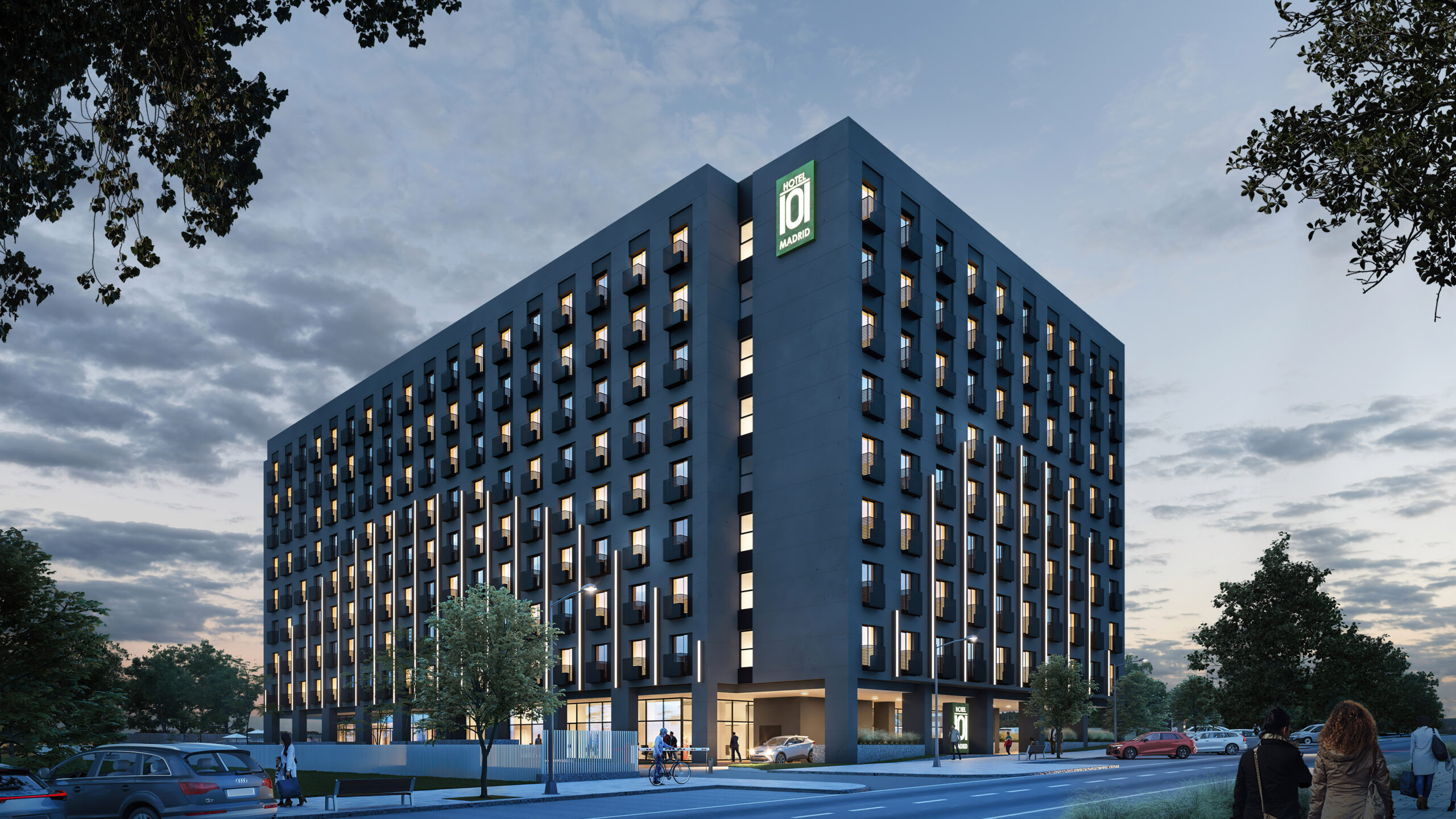 H101-Madrid Exterior Facade (Night) v1